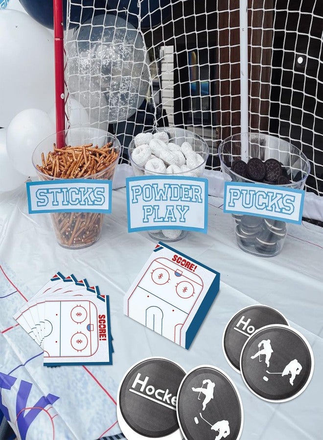 PTECDROTS 100Pcs Hockey Napkins - 13 x 13 Inches Ice Hockey Napkins, Hockey Party Favor Paper Napkins for Kids Fans Sports Hockey Party Decorations Hockey Party Supplies - Image 4